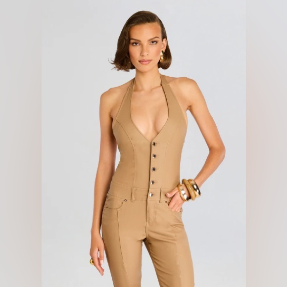 Retrofete Cynthia jumpsuit NWT size small color tannin - Picture 3 of 6